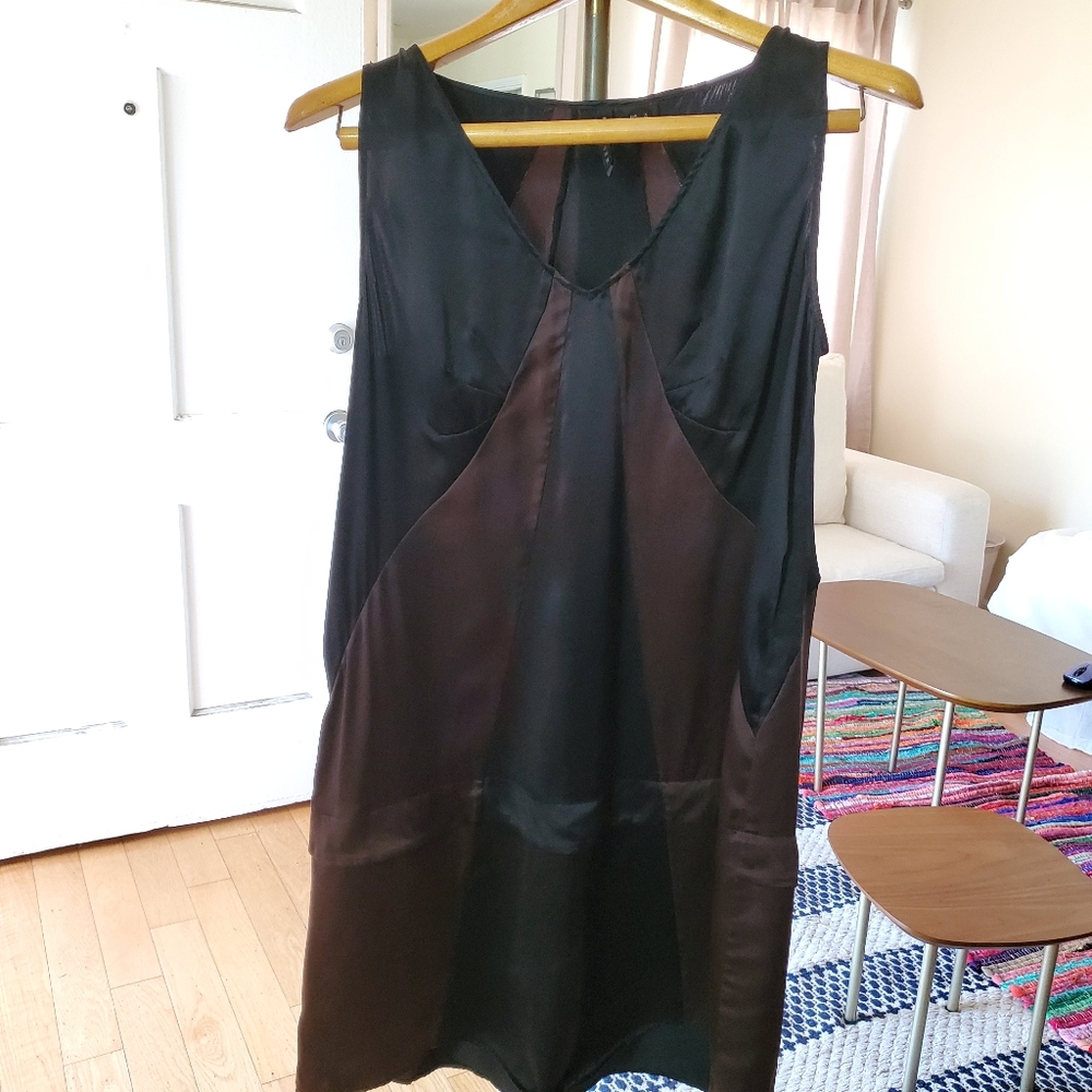 MNG by MANGO black & brown silk dress